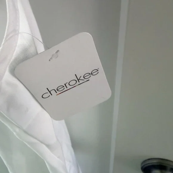 NWT Cherokee Modern Classic White Scrub Vest XL Nurse Medical Uniform - Picture 2 of 11